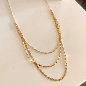 Leah Alexandra Shimmer 3-Layer Necklace in 10k Gold